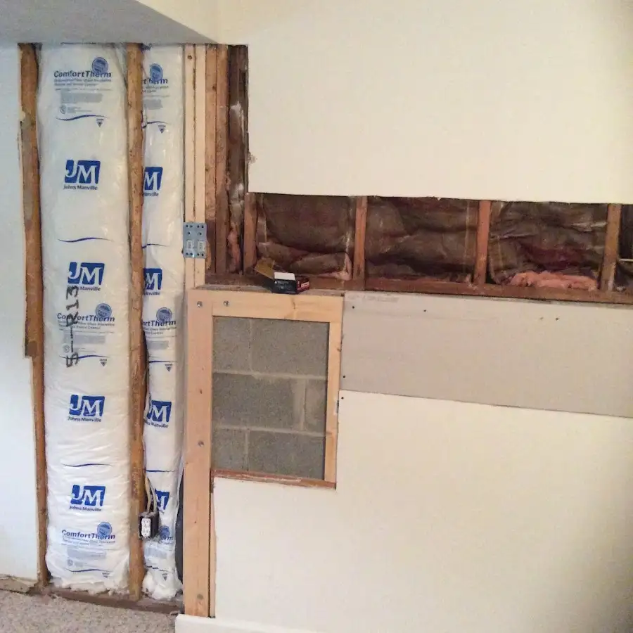 Wall insulation replacement during Structural Drying in Bethalto